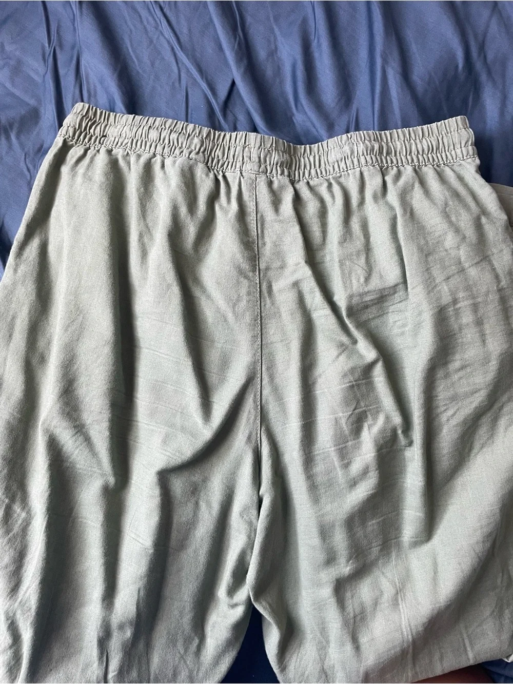 Women’s Green Drawstring Linen Pants